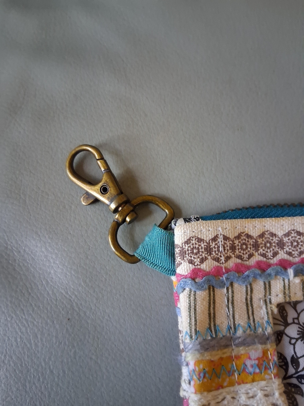 Natural Life Embroidered Keychain Pouch - Picture 3 of 9